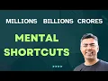 Millions Billions Lakhs and Crores - Mental Shortcuts for quick conversion between these units
