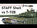 TOP ATTACK TANK SHELL vs T-72 ERA 120mm XM943 STAFF vs Kontakt-1 Armour Penetration Simulation