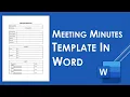 How to Design Meeting Minutes Template in Word Meeting Minutes Template Design