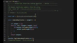 Remove duplicate numbers - JavaScript Interview Coding Questions