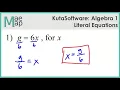 KutaSoftware Algebra 1 - Literal Equations