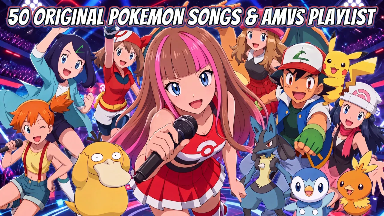 50 ORIGINAL POKÉMON SONGS & AMVs MARATHON! 🎵 (5K Subs Live Celebration) | ELEXYA