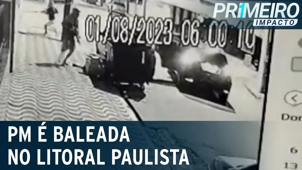 PM é baleada nas costas após ataque de bandidos em Santos (SP) | Primeiro Impacto (01/08/23)