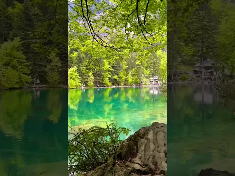 بلو سي  بحيرة bluesee في سويسرا منطقة بيرن لون البحيرة مش طبيعي يجنن