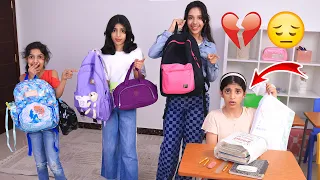 شفا والبنت مسكينة ما عندها أغراض للمدرسة! 🥺🎒📚