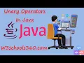 Unary Operators in Java Hindi W3schools