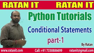 Python Tutorial Conditional Statements Part-1 By Ratan Sir