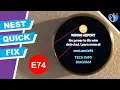 Nest E74 wiring report No power to Rh wire detected