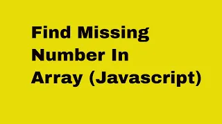 Find Missing Number In Array