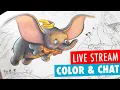 LIVE Coloring Dumbo from Disney s Thomas Kinkade Coloring Book