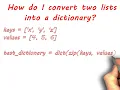 How to convert two lists into a dictionary
