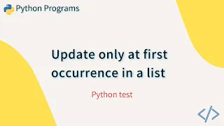 Python - Replace first Occurrence Only In a List