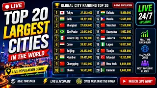 Live City Population counter 2026 Top 20 largest city by population live counter