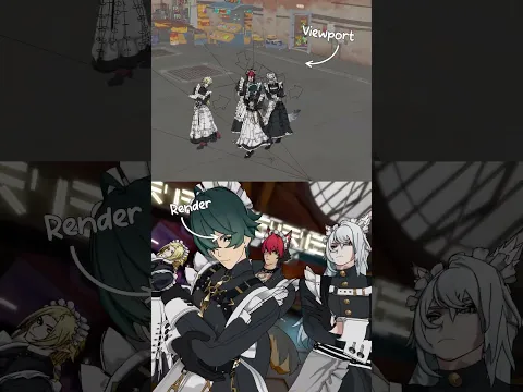 moechakkafire dance Viewport VS Render #hoyofair #zenlesszonezero #animation