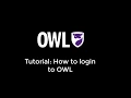 How-to log into OWL - students