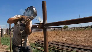 Pipe on the New Corral Fence is Going Up