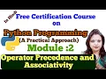 PY11 Python Programming Operator Precedence and Associativity in Python by Arti Sharma