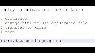 06 Demo obfuscate JavaScript deploy to korra