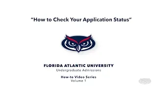 How to Check Your FAU Application Status