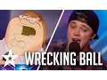 Download Lagu Peter Griffin, Elmo \u0026 More Sing Wrecking Ball On Britain's Got Talent