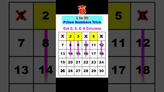 1 to 30 Prime Numbers Trick