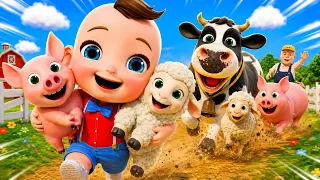 Old MacDonald Had A Farm + Farm Animal Sounds | Baby Songs & Nursery Rhymes