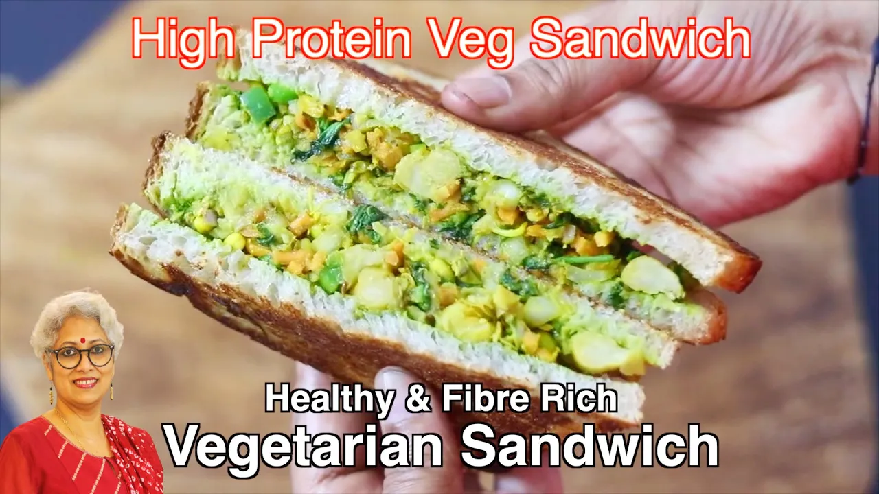 High Protein Veg Sandwich - Healthy Sandwich For Weight Loss - Chickpea Sandwich   Skinny Recipes