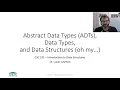 ADTs Data Types Data Structures