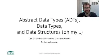 ADTs Data Types Data Structures