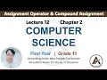 Lecture 12 Chapter 2 Assignment Operator Compound Assignment Operators in Python Part 1 ICS