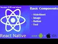 Basic Components in React Native Stylesheet Images Button Text in react native 2021