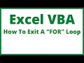 Excel VBA - How To Exit A FOR Loop