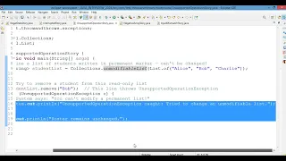 Java UnsupportedOperationException The Permanent Marker Roster