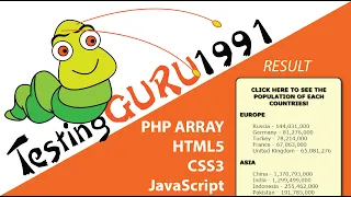PHP Array HTML5 CSS3 and JavaScript all in one web page