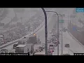 RAW Snowy traffic jam on I-680
