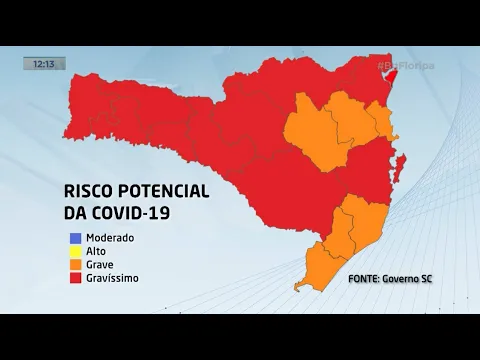 Covid-19 em SC: Foz do Rio Itajaí é única região a apresentar melhora em nova matriz de risco