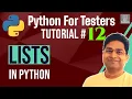 Python for Testers - Lists in Python Python Lists Explained
