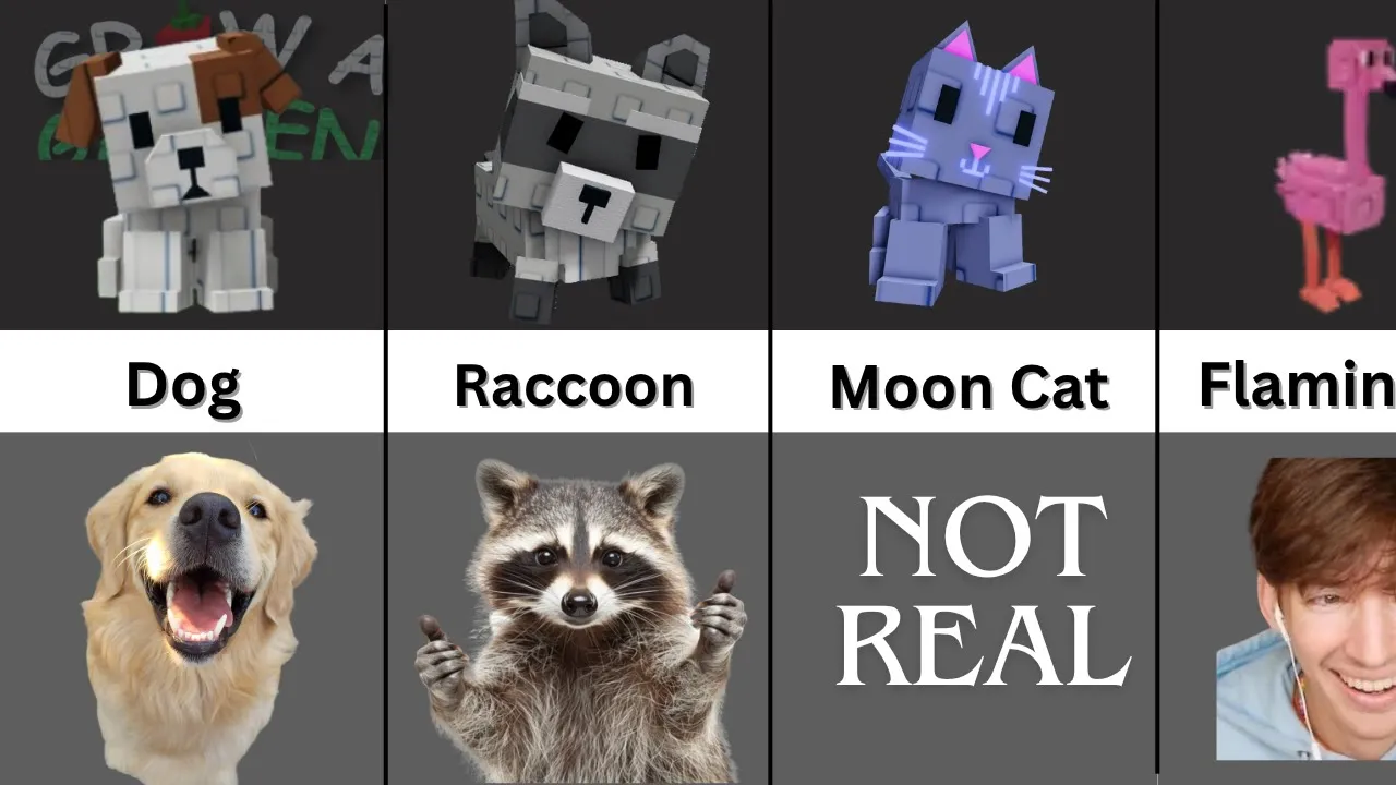 Grow A Garden Roblox Pets VS Real Life