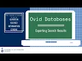 Exporting Searches in Ovid Databases