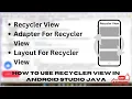 How to use recycler view in Android Java Android Studio Tutorials Mobile App Development
