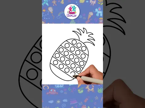 🍍Pineapple - Pop It Drawing | Chiki Doodle #shorts #drawing