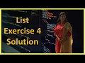 List Exercise 4 Solution Python