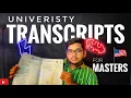 What are University TRANSCRIPTS Masters