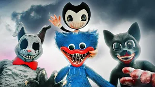 all creature fights by horror skunx huggy wuggy cartoon cat bendy u0026 mr hopps 