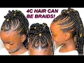 4C Hair Heart Stitch Feed-in Braids Mohawk w Crochet Twist Want vs Got Slay or Nay
