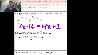 GEOMETRY Segments Segment Addition Postulate