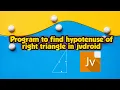 Program how to find hypotenuse of a right triangle in java Android Jvdroid MrTechnoBanda