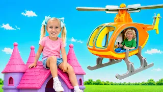 Dima vuela en helicóptero y ayuda a sus amigos. Una divertida aventura para niños