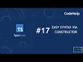 TypeScript Special Shorthand Syntax Class Declaration