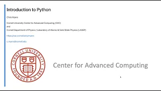 Introduction to Python updated October 2023